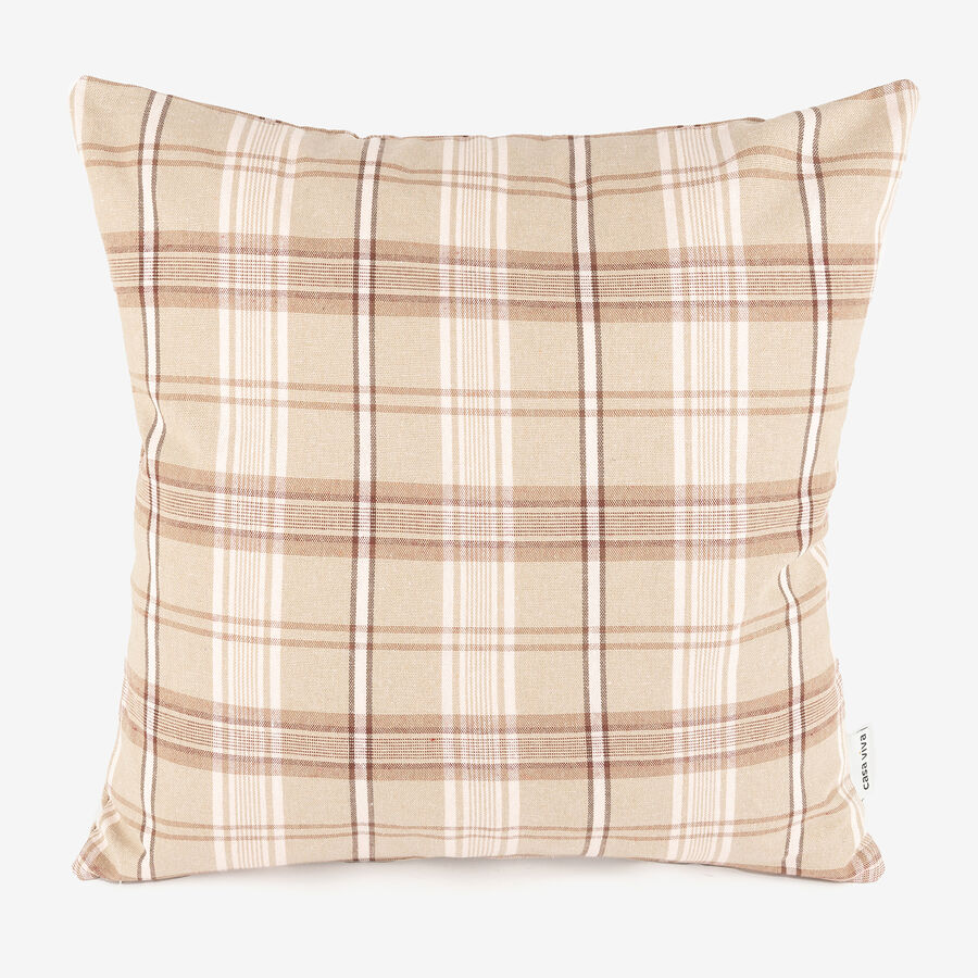 Funda de coj&iacute;n de algod&oacute;n reciclado Tart&aacute;n uva Sira 45x45cm