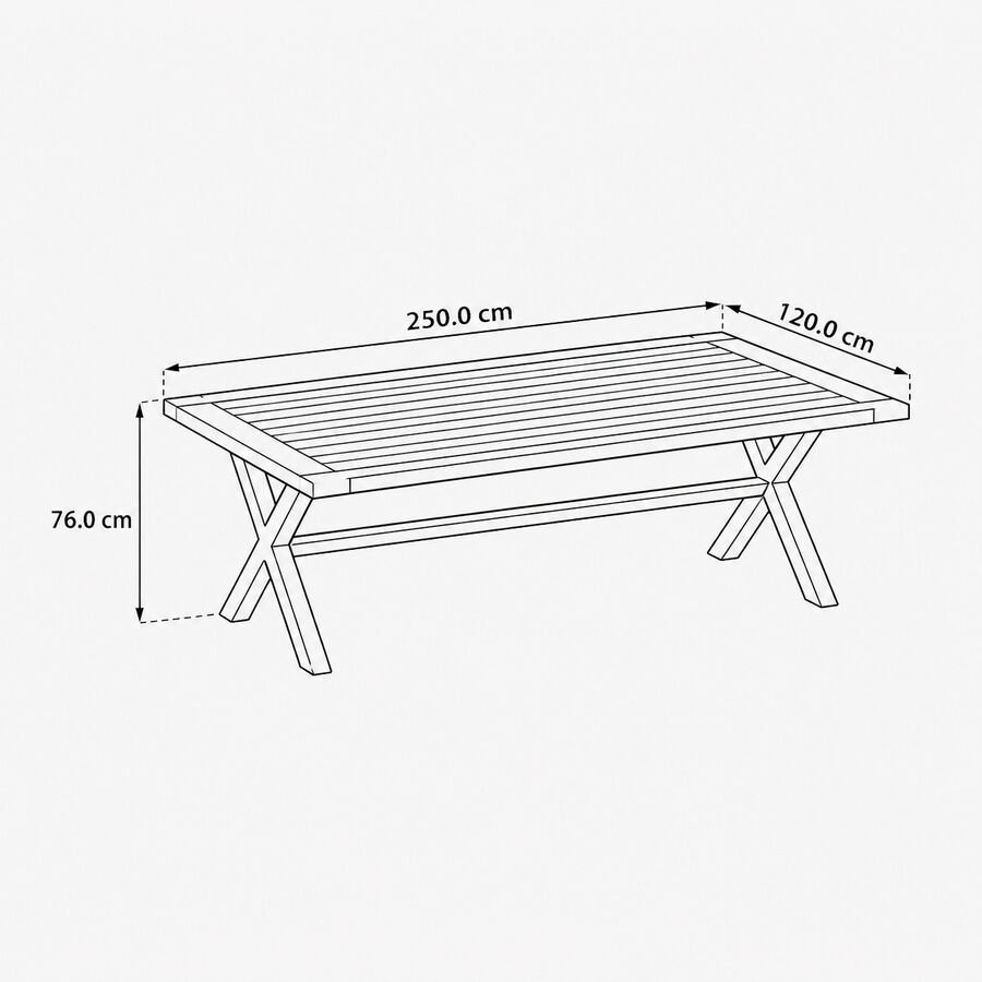 Mesa de comedor de jard&iacute;n de madera de eucalipto Xenor