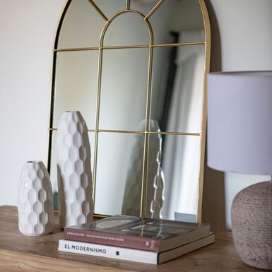 Jarrón de gres blanco Simón Ø9x31cm