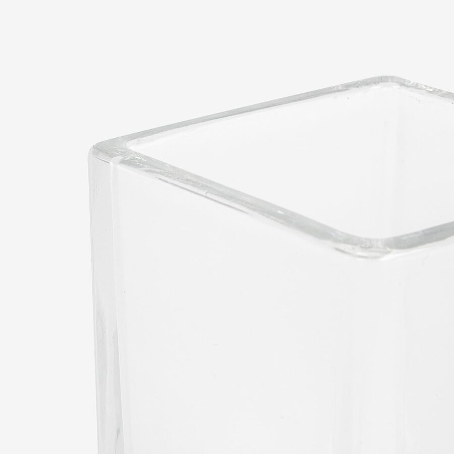 Vaso portacepillos de vidrio blanco Cube 10