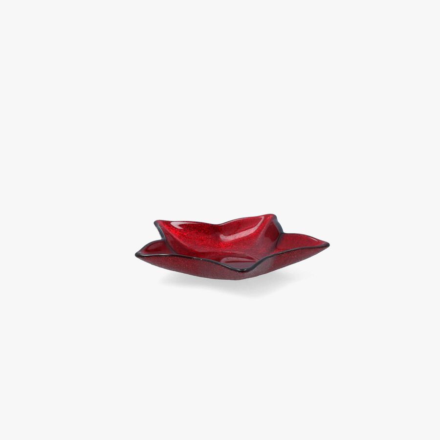 Bandeja de estrella roja de vidrio Glam 16cm