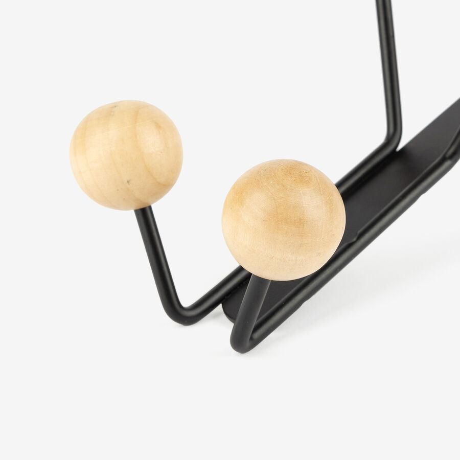 Perchero de puerta negro Noah 12x10x19cm