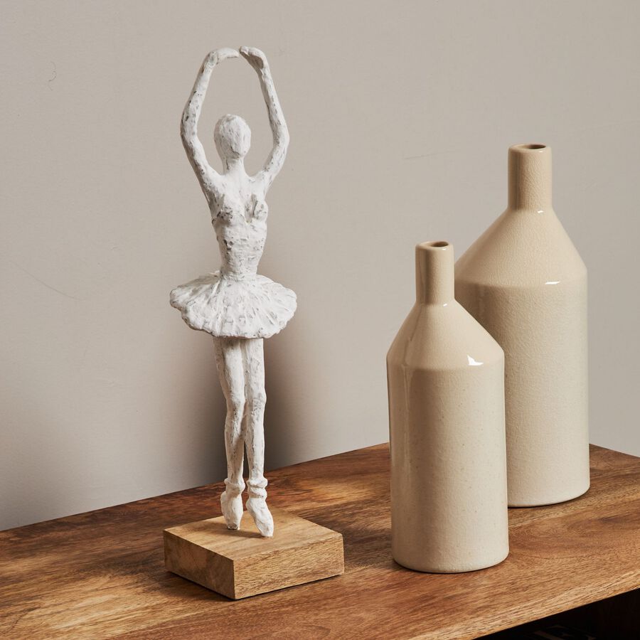 Figura decorativa de madera de mango bailarina Quinta 41cm