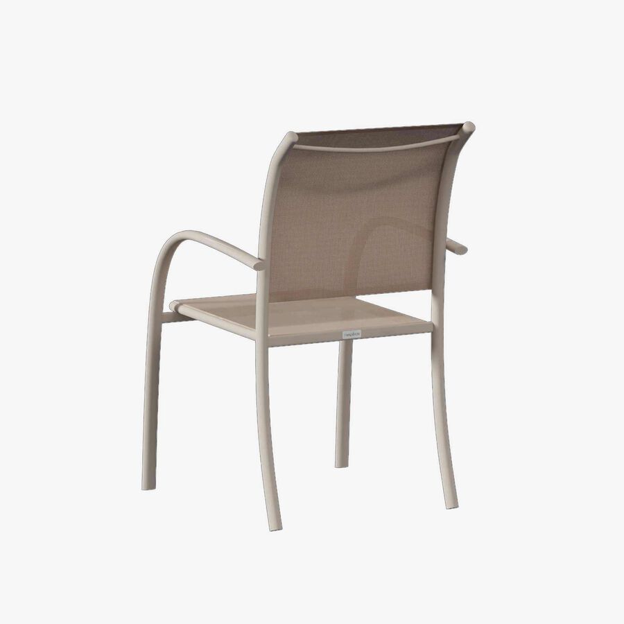 Silla de jard&iacute;n apilable de aluminio crema Piazor 56x65x88cm