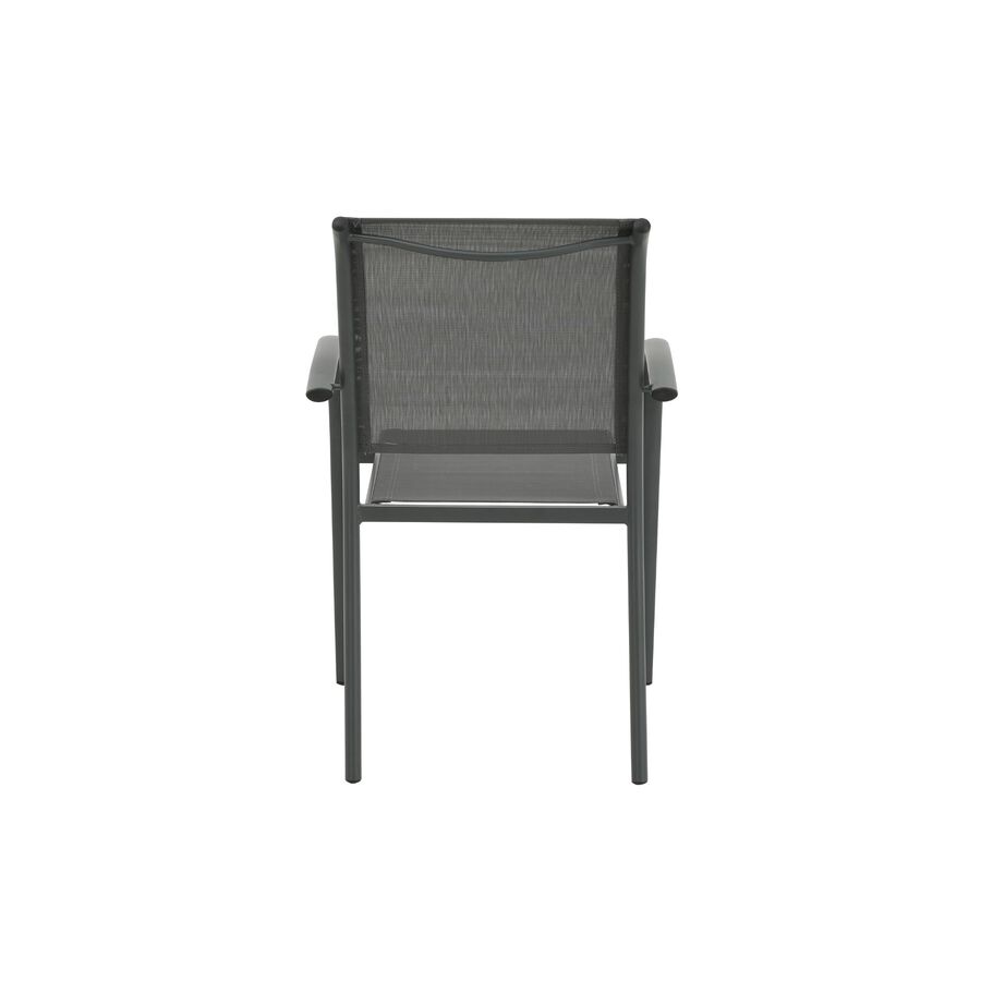 Silla de jardín de aluminio y textilene gris Tabarca 56x62x88cm