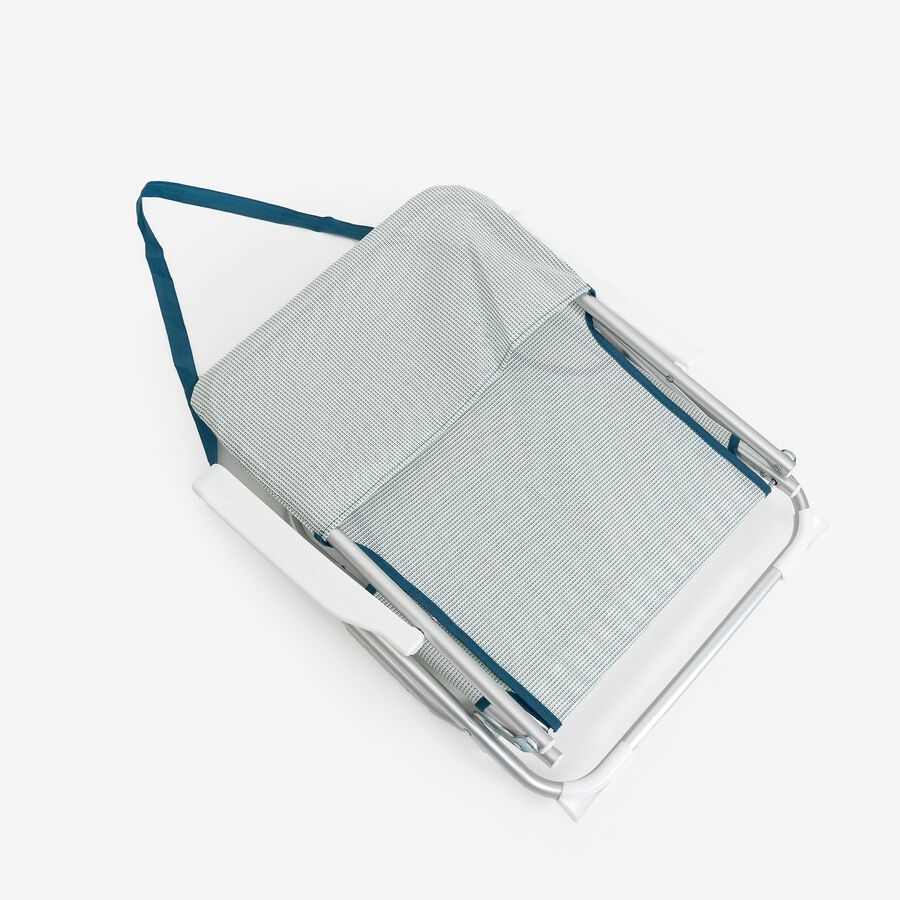 Silla de playa plegable de aluminio azul Medano 40x56x70cm