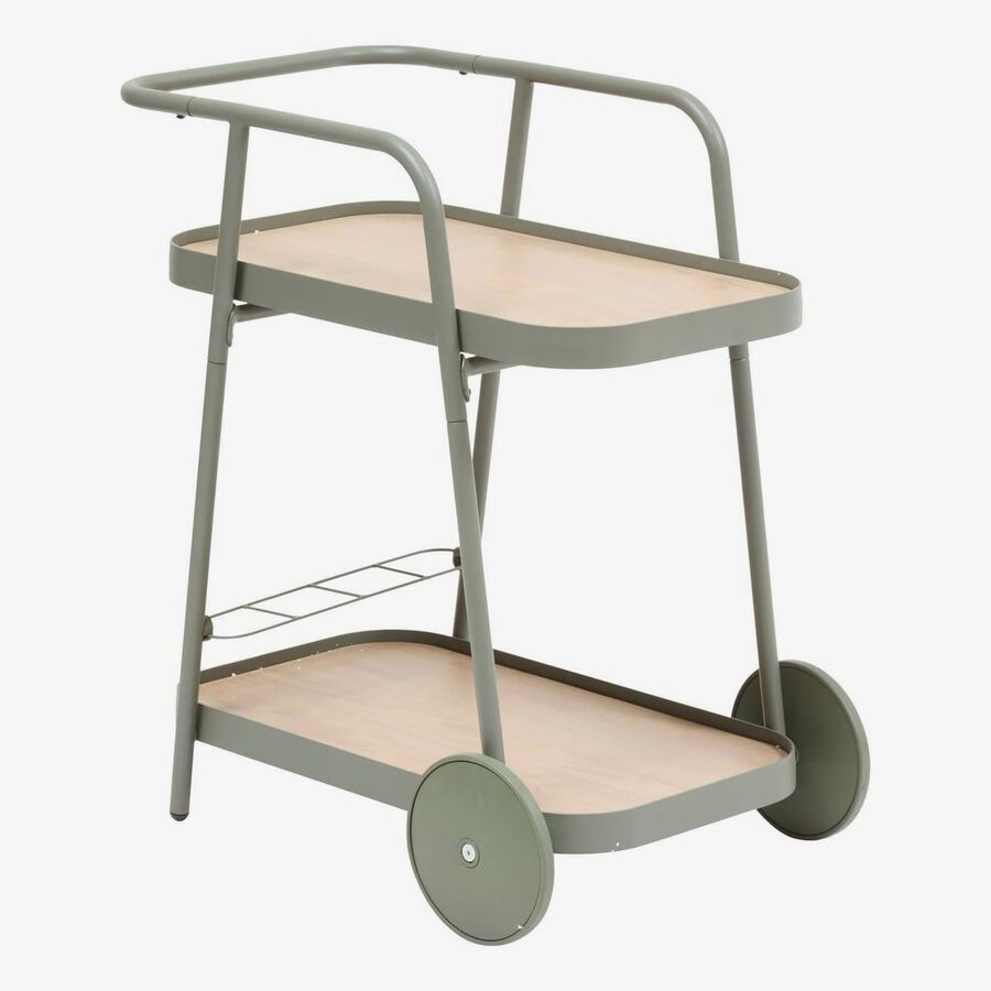 Camarera de jard&iacute;n de aluminio verde 76x50x81cm