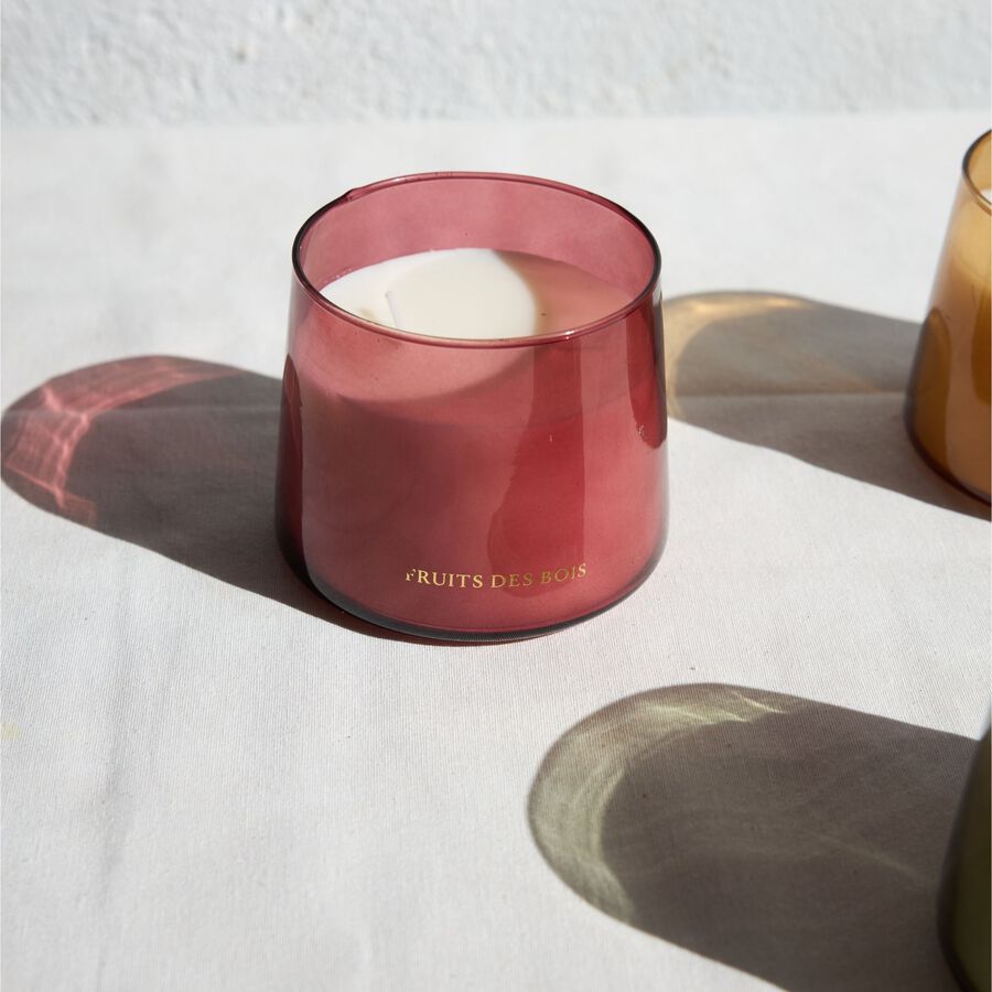 Vela arom&aacute;tica en vaso de cristal Frutos del Bosque 300g &Oslash;10x8cm