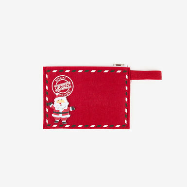 Sobre Santa Claus de fieltro rojo 16x11,5cm