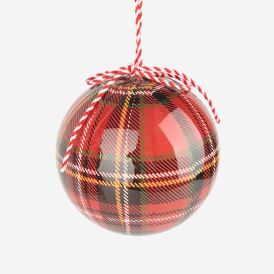 Set 6 bolas decorativas tartán Ø8cm