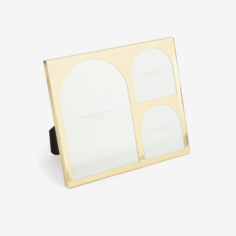 Marco de fotos de metal dorado D'or 13x18cm y 9x9cm