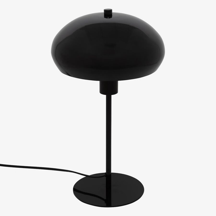 L&aacute;mpara de mesa seta Savio de metal negro 38cm