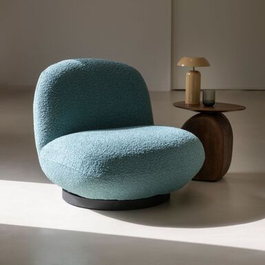 Butaca de borreguito giratoria azul Pacha 81x95x71cm Clau&Chloe