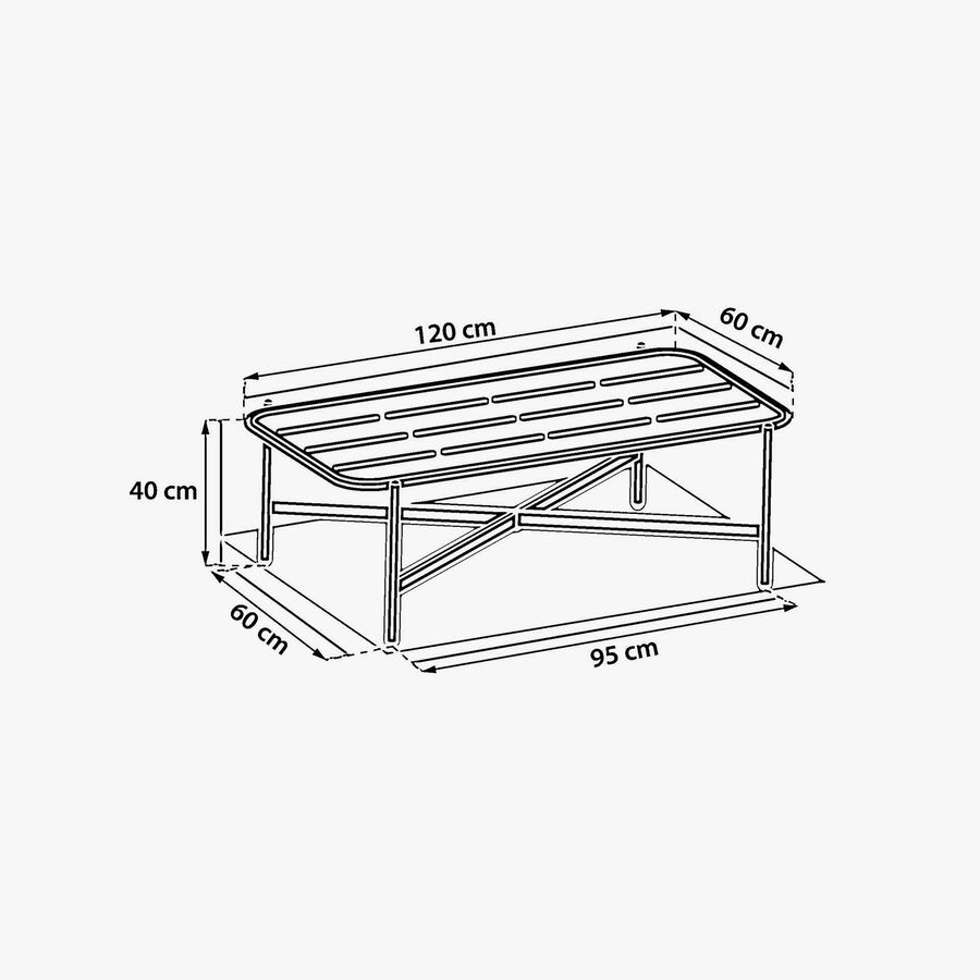 Conjunto de jard&iacute;n para 4 personas de acero crema Solani