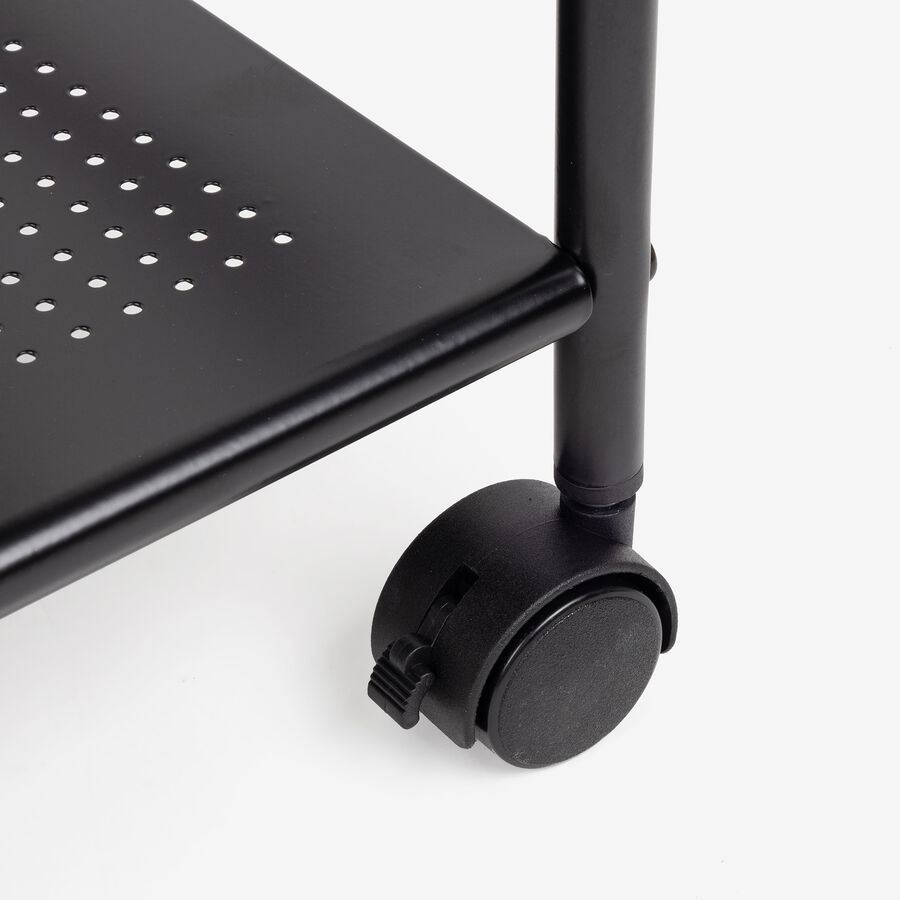 Carro de ba&ntilde;o negro de metal Silas 39x32x71cm