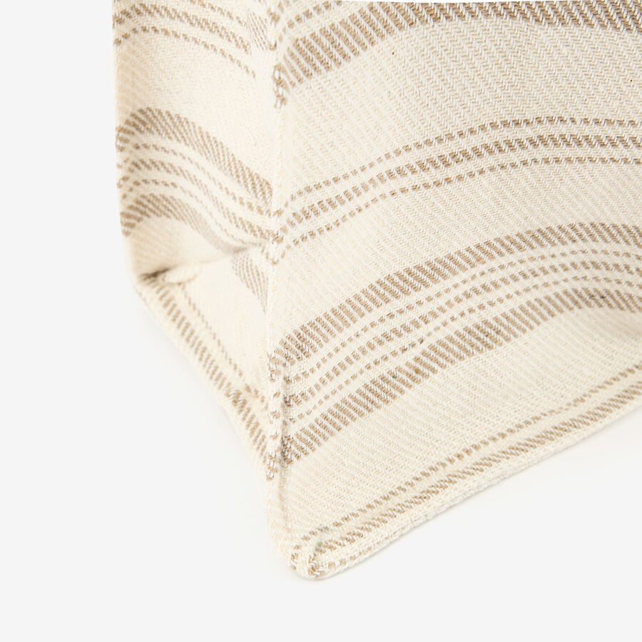 Bolso de algod&oacute;n rayas beige oscuro Cervia 45x45x15cm