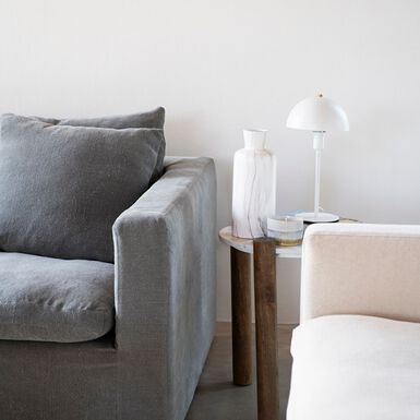 Jarrón de dolomita efecto mármol blanco Einar Ø12x30cm