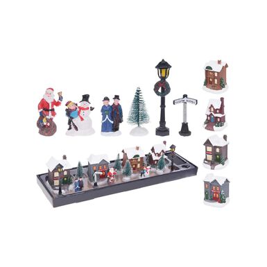 Figura decorativa con luz LED Pueblo navideño