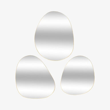 Set de 3 espejos de pared de metal 32x38cm