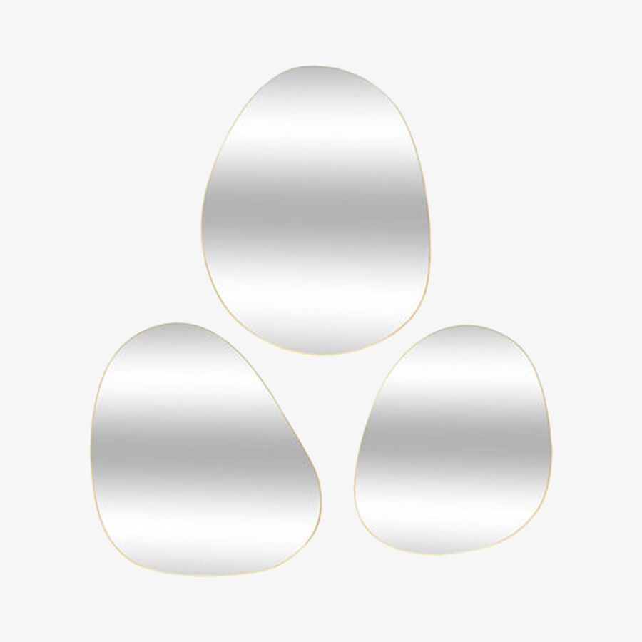 Set de 3 espejos de pared de metal 32x38cm
