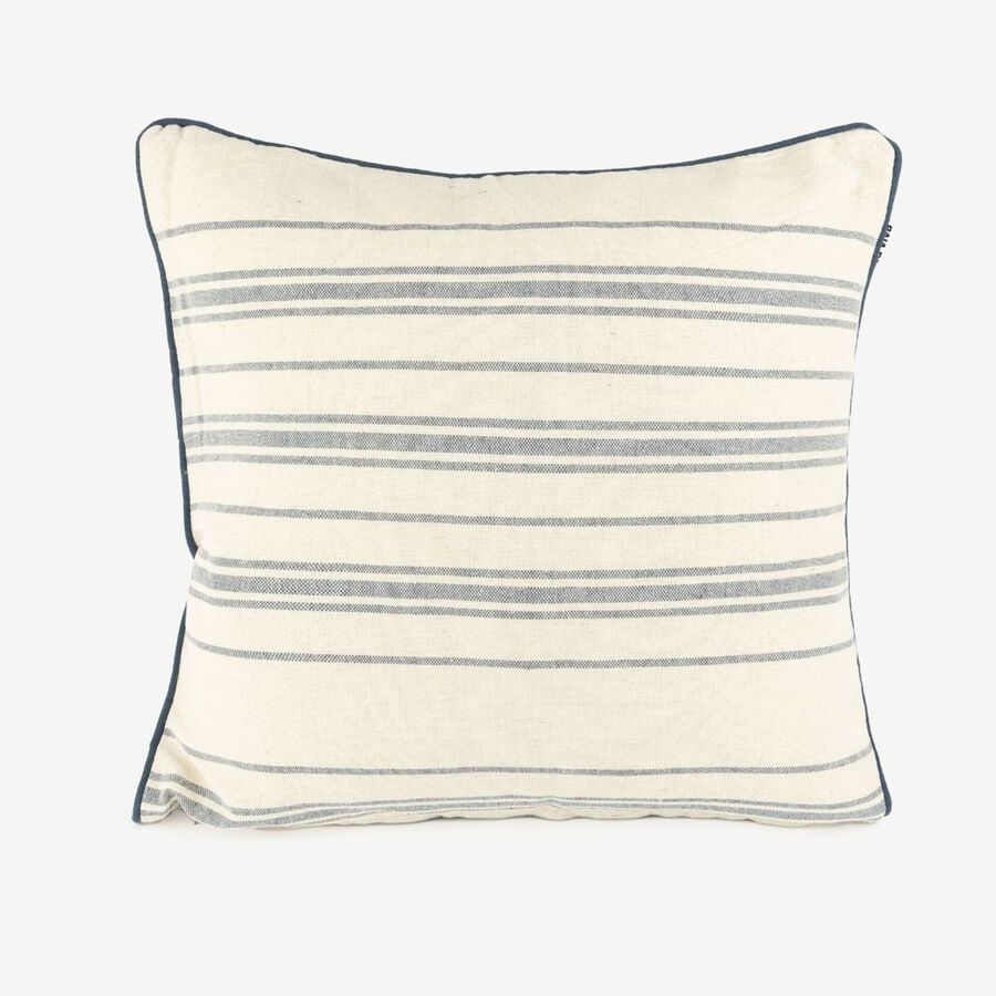 Funda de cojín de algodón con rayas azules Niza 45x45cm