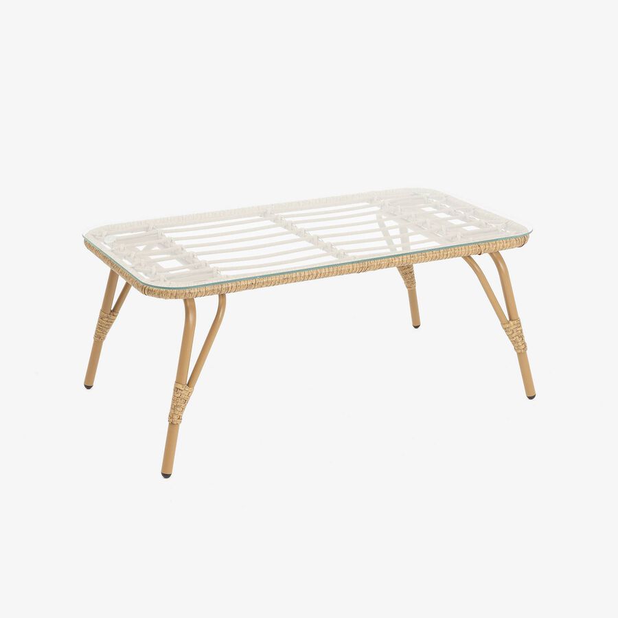 Set de jard&iacute;n 4 piezas rat&aacute;n sint&eacute;tico Creta