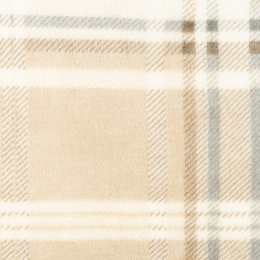 Funda de cojín de poliéster beige Tartán 45x45cm