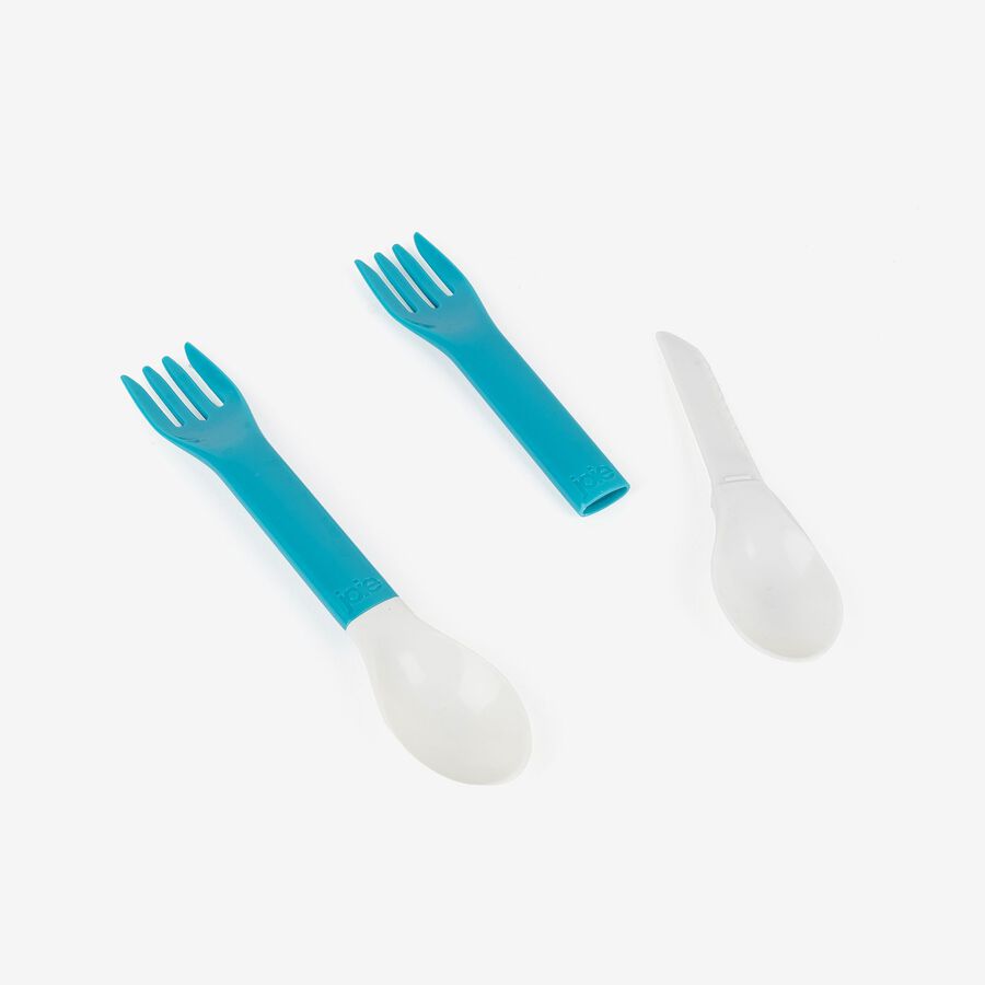 Set de 2 cubiertos 3 en 1 de plástico 19cm