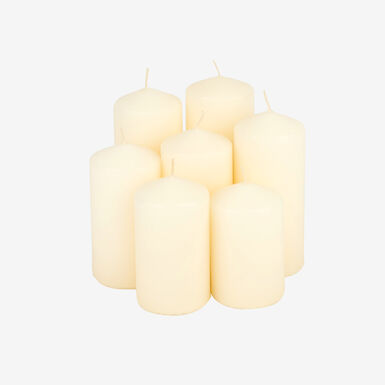 Set de 7 velas decorativas pilar blancas