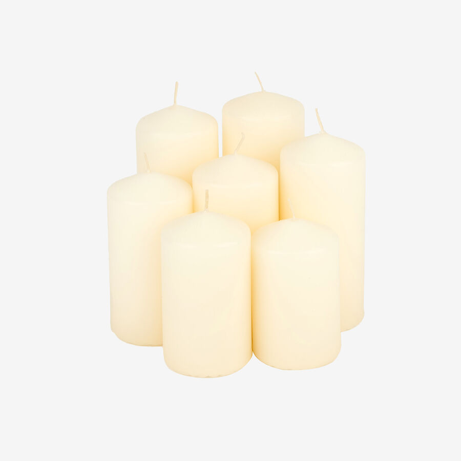 Set de 7 velas decorativas pilar blancas