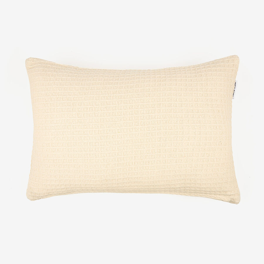 Funda de cojín de algodón natural Waffle 30x45cm