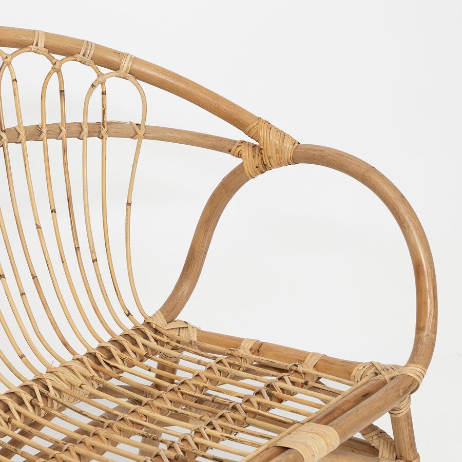 Sof&aacute; de mimbre dos plazas Indie 116x83x68 cm