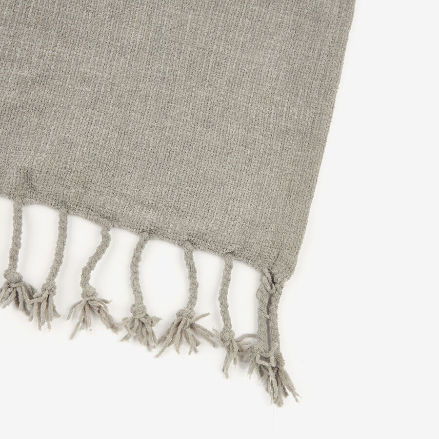 Plaid de chenilla gris Kordon 160x130cm