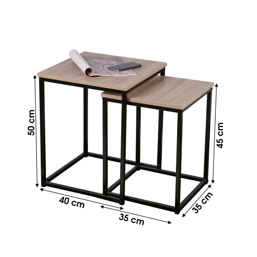 Set de 2 mesas auxiliares MDF Robin