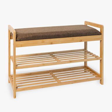 Banco zapatero marrón 70x30x50 Bambu