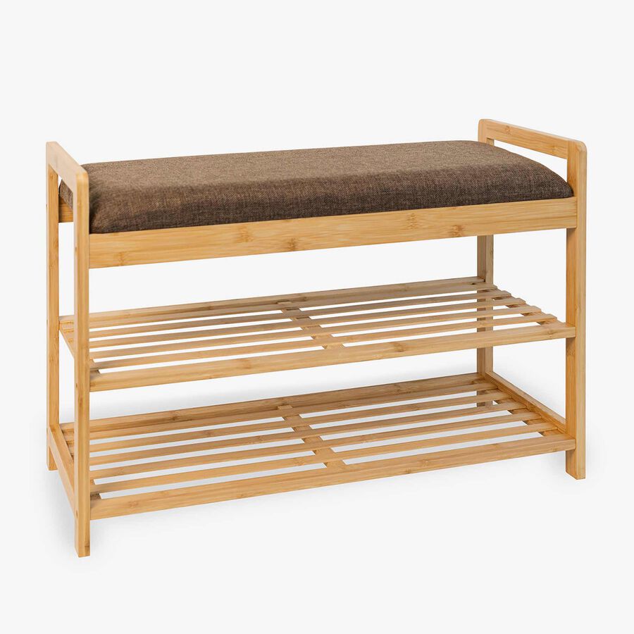 Banco zapatero marrón 70x30x50 Bambu