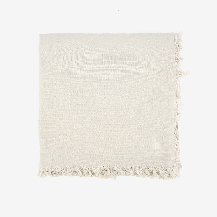 Mantel de algodón gris Flecos 140x140cm