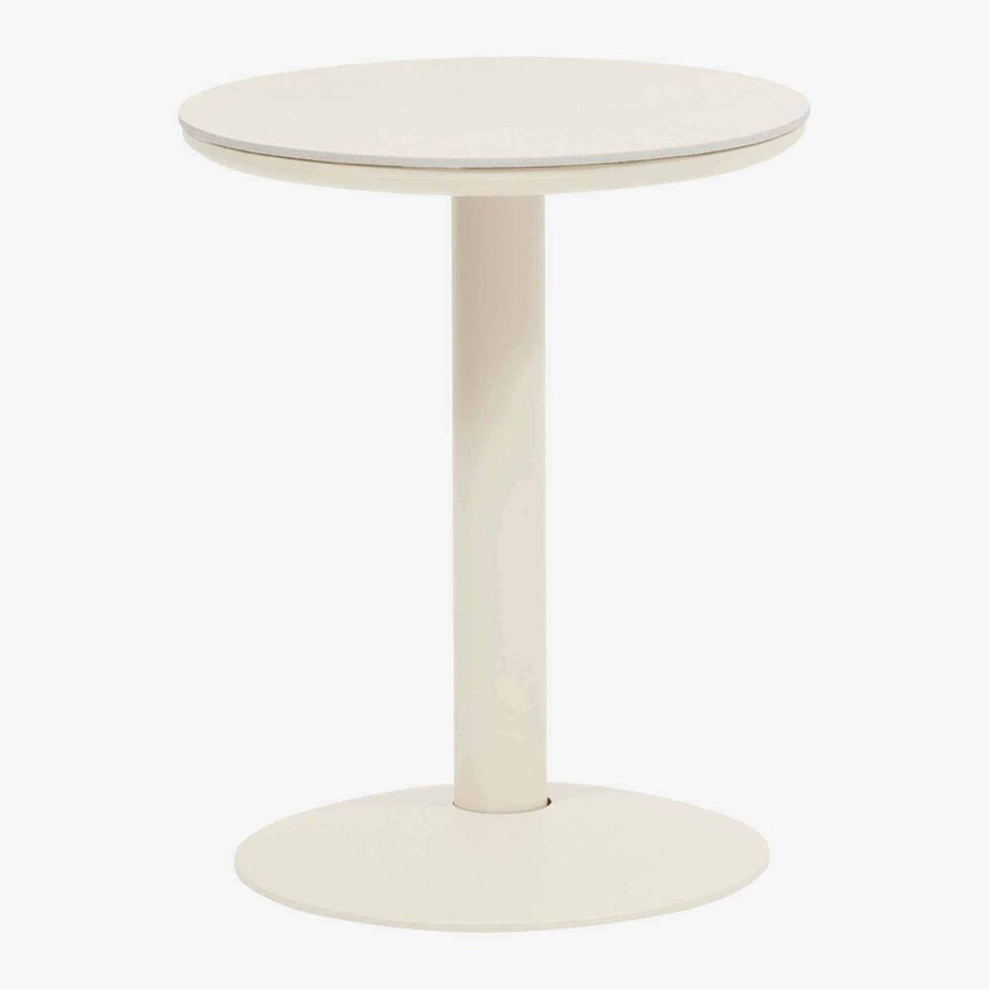 Mesa auxiliar de jard&iacute;n de acero crema Solena &Oslash;40x50cm