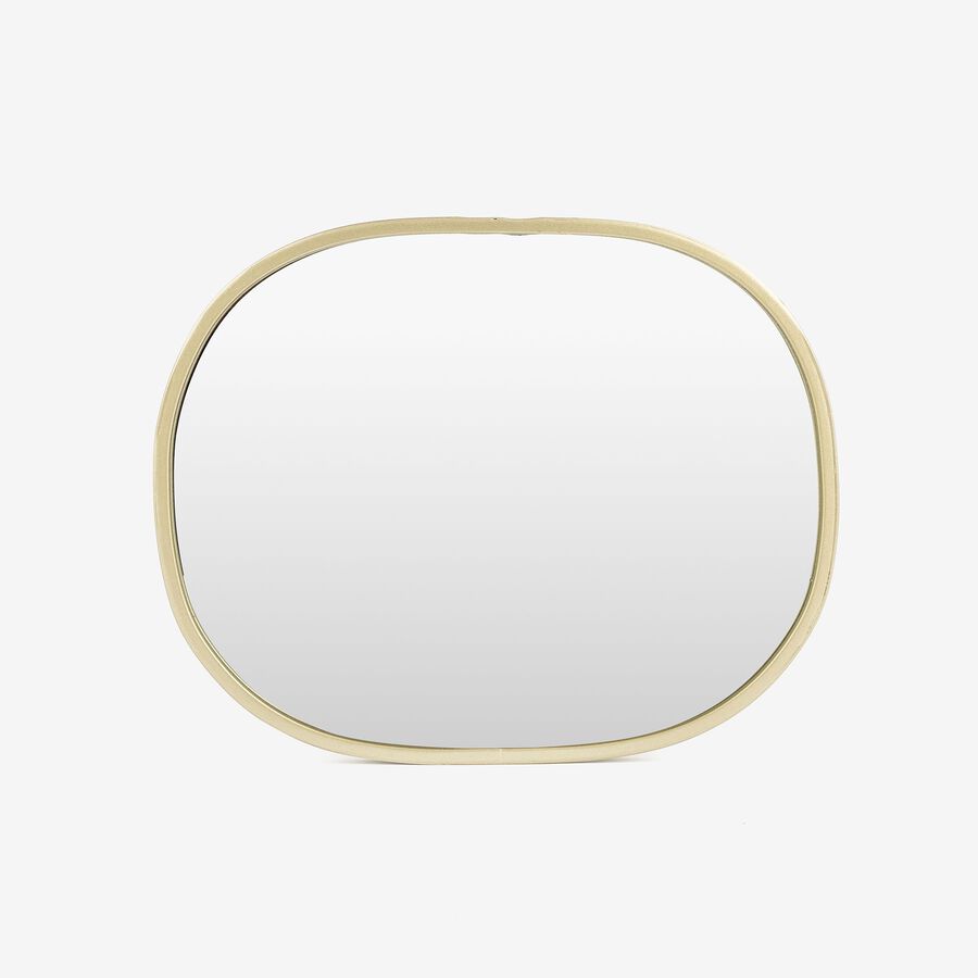 Espejo de pared ovalado dorado de metal Adel 20x25cm