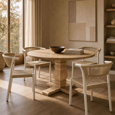 Silla de ratan blanco Prado 54x63x77cm