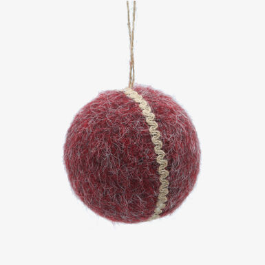 Bola de Navidad de fieltro roja 11x11cm