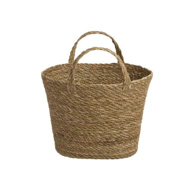 Revistero de fibras naturales marrón 35x26cm