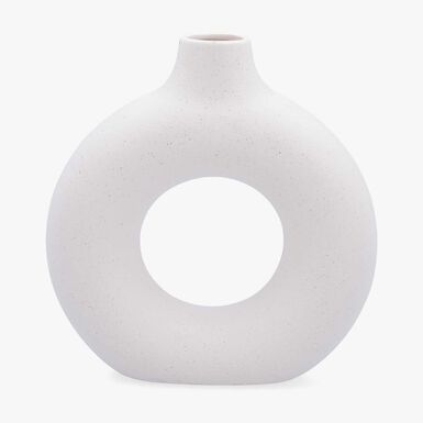 Jarron de cer&aacute;mica blanco Luum 21,5x7,5x23