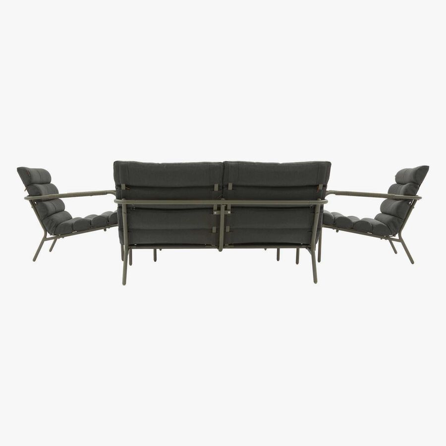 Conjunto de jard&iacute;n para 4 personas de acero cafe Solani