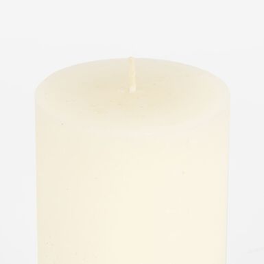 Vela decorativa cilindro crema Kanea &Oslash;7x14cm