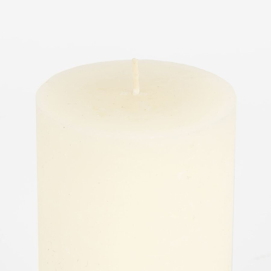 Vela decorativa cilindro crema Kanea &Oslash;7x14cm