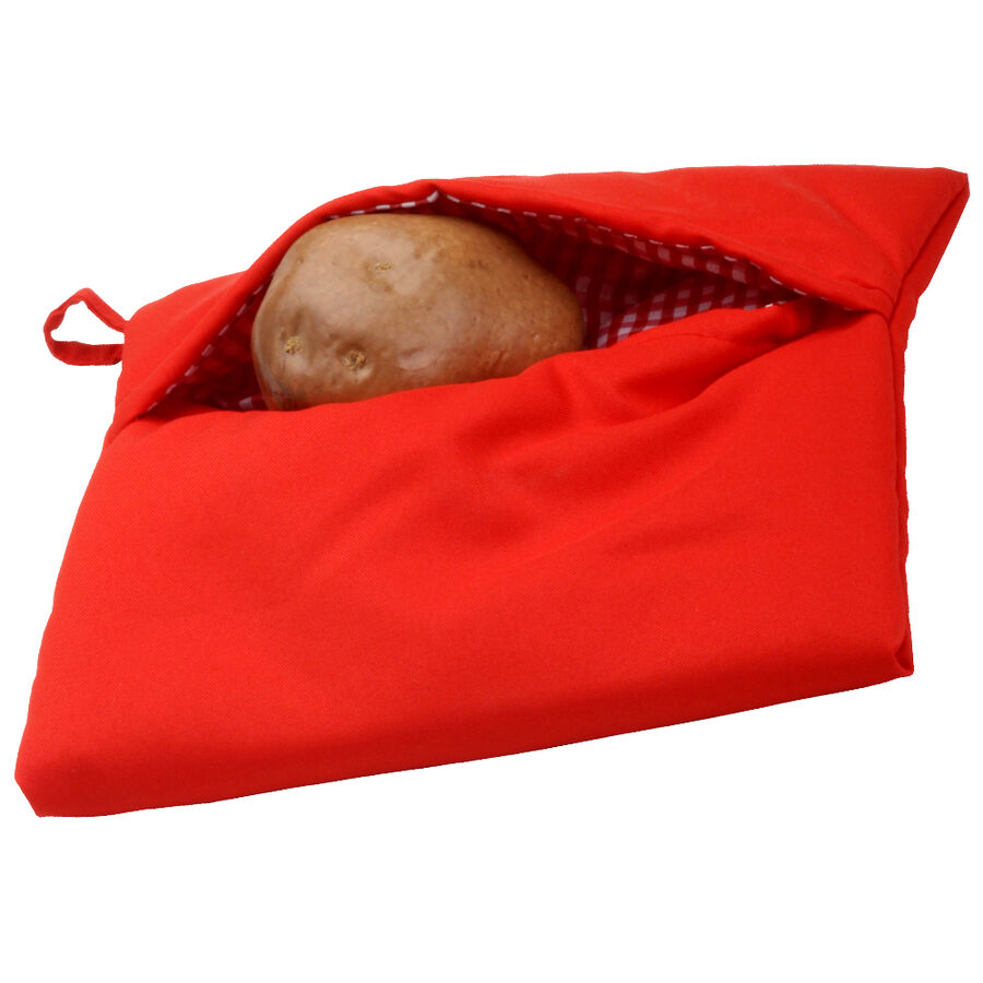 Cocedor de patatas para microondas de algod&oacute;n y poli&eacute;ster 26x20x2,5cm