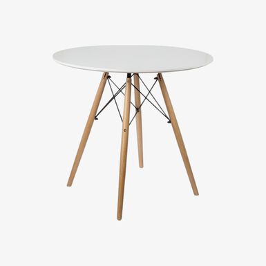 Mesa de comedor de madera redonda blanca Leisure Ø80x75cm