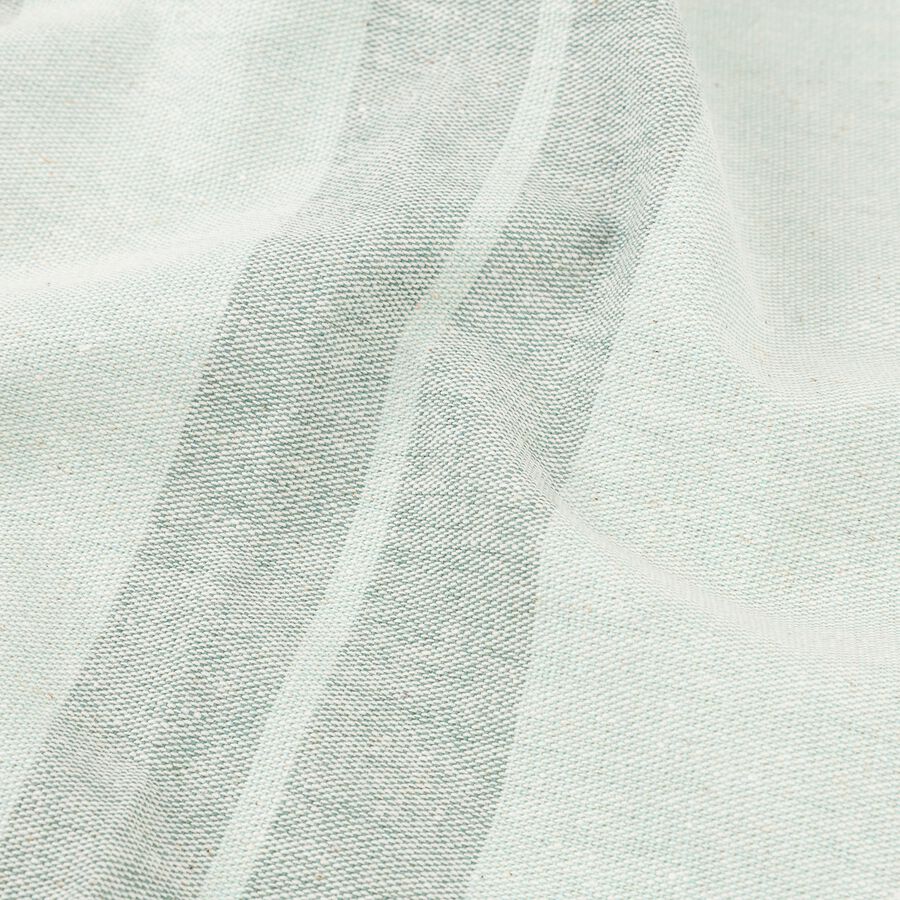 Mantel de algod&oacute;n reciclado rayas verde 140x200cm