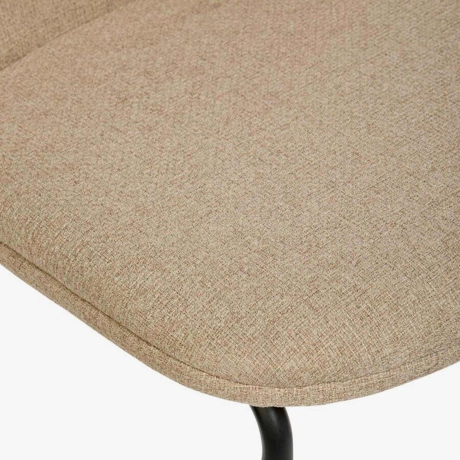 Silla de comedor beige de tela Eron 